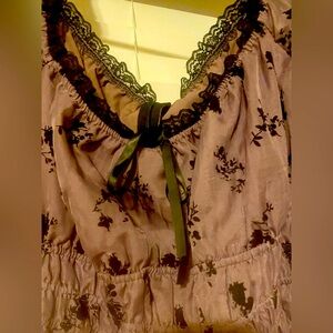 Cider Plum Purple and Black Floral Print Dress, Size 4XL